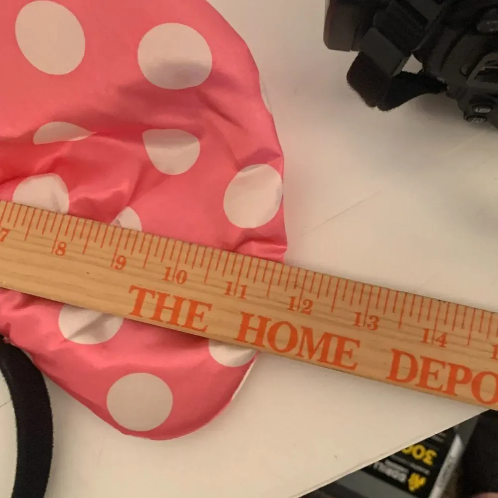 Minnie Mouse Disney Pink White Polka Dot Headband Disneyland Dress Up